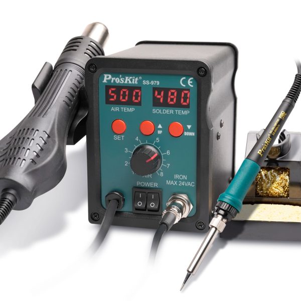 PROSKIT σταθμός συγκόλλησης SS-979B, κολλητήρι/air gun, 760W, 200-480 °C