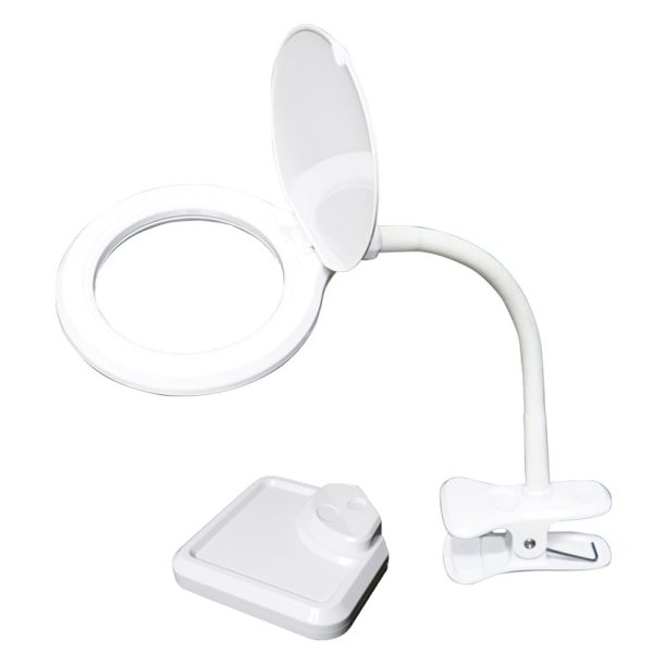 PROSKIT μεγεθυντικός φακός MA-1010U, κλιπ & βάση, LED, 3D 1.75x, λευκός