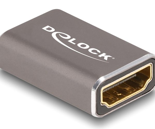 DELOCK αντάπτορας HDMI 60078 με Ethernet, 8K/60Hz, μεταλλικός, γκρι