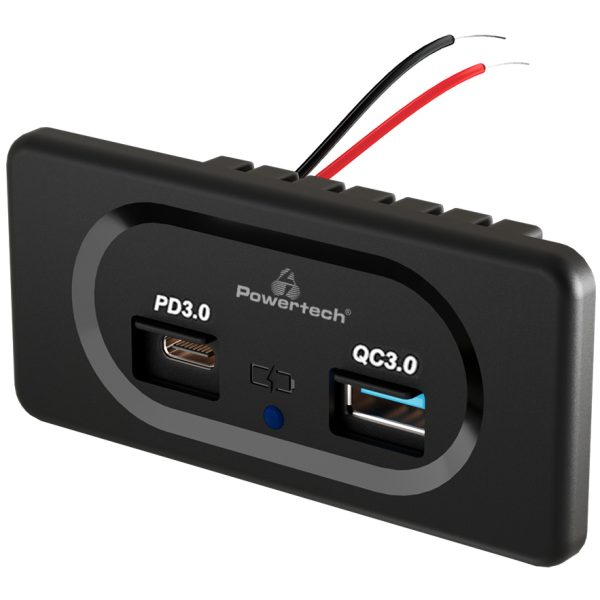 POWERTECH πρίζα USB για σκάφη & οχήματα PTL-008, USB & USB-C, 36W