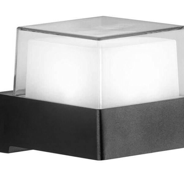 POWERTECH LED φωτιστικό τοίχου HLL-0157, 7W, 4000K, 560lm, IP65, μαύρο