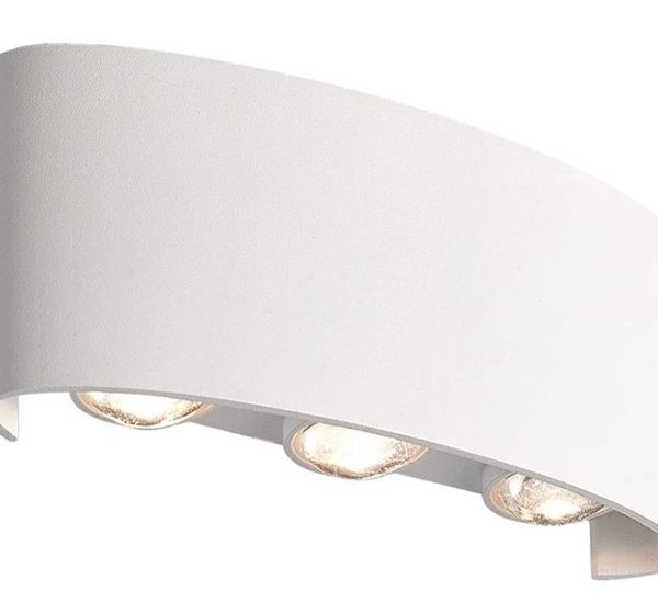 POWERTECH LED φωτιστικό τοίχου HLL-0160, 6W, 4000K, 510lm, IP65, λευκό