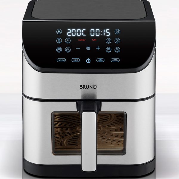 BRUNO BRN-0194, Φριτέζα Αέρος 8lt, 1800W, Inox-Μαύρη