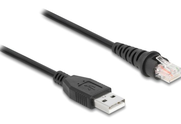 DELOCK καλώδιο USB σε RJ50 90612 για barcode scanner, 3m, μαύρο