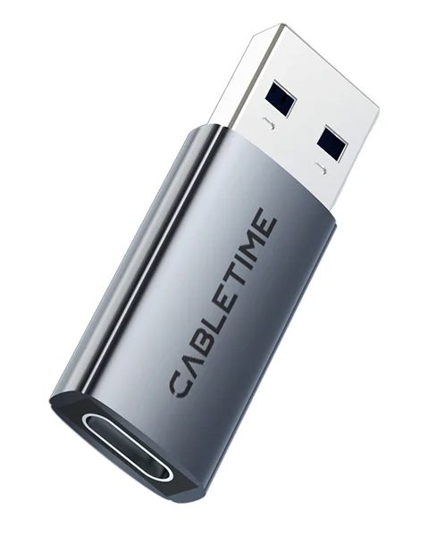 CABLETIME αντάπτορας USB-C σε USB CT-AMCF10-AG, 10Gbps, 3A, γκρι