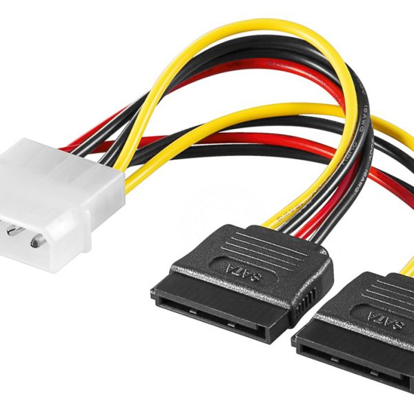 GOOBAY καλώδιο τροφοδοσίας 4 pin σε 2x SATA 68524, 0.13m