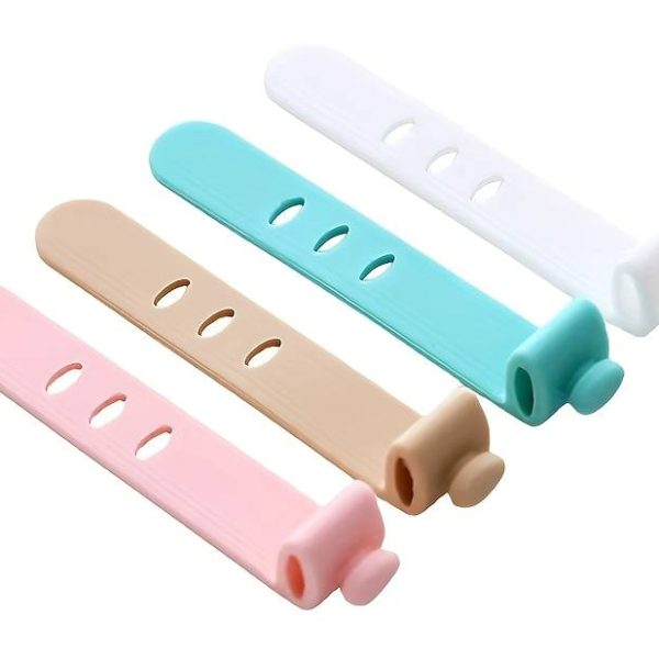 POWERTECH δεματικά καλωδίων TIES-077, 6.5x1cm, πολύχρωμα, 4τμχ