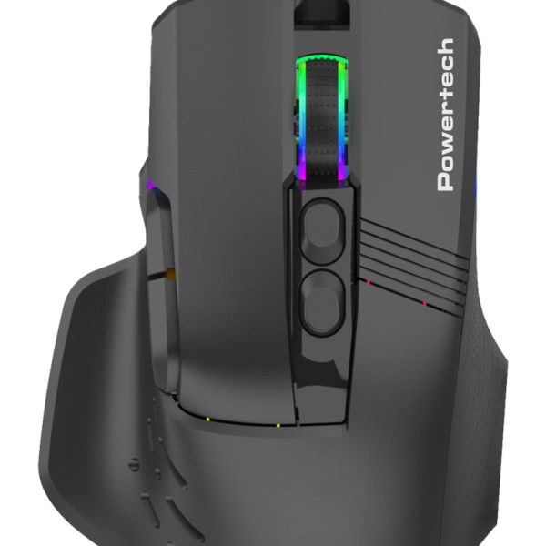 POWERTECH ενσύρματο gaming ποντίκι PT-1274, RGB φως, οπτικό, 12000DPI, μαύρο