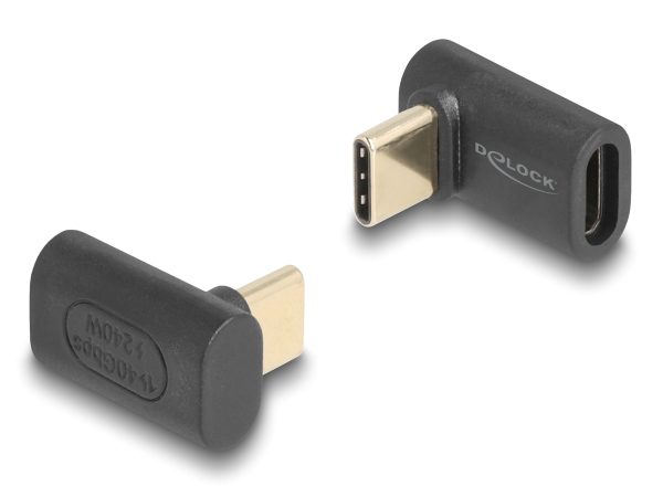 DELOCK αντάπτορας USB-C 60246, αρσενικό σε θηλυκό, 240W, 40Gbps, μαύρος
