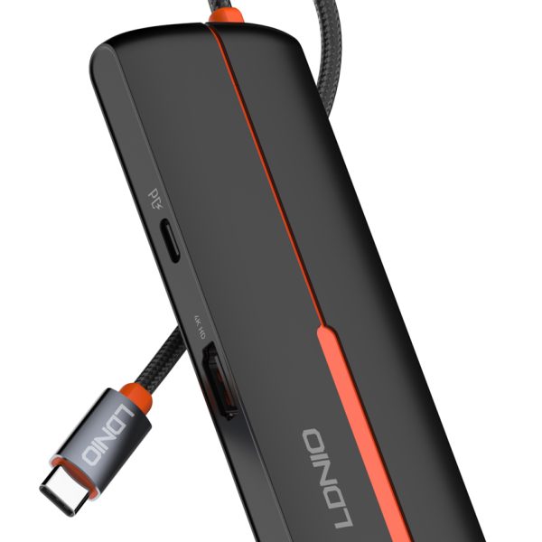 LDNIO docking station DS-25H, 5 θυρών, USB-C σύνδεση, 4K, 100W PD, μαύρο