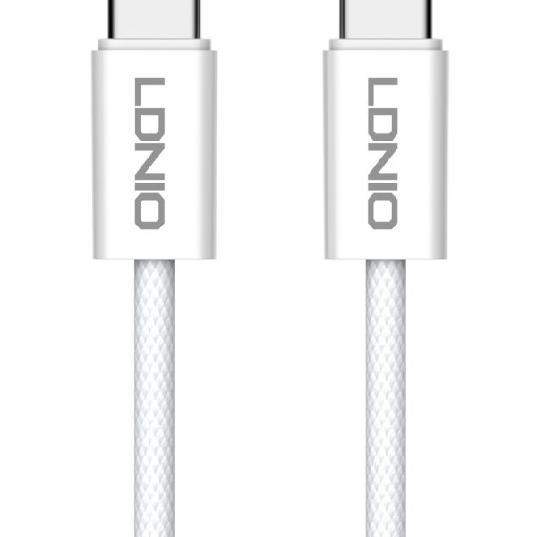 LDNIO καλώδιο USB-C LC901C, 65W PD, 480Mbps, 1m, λευκό