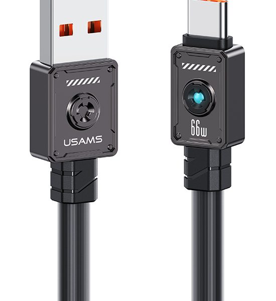 USAMS καλώδιο USB-C σε USB US-SJ686, 66W, 480Mbps, 1.2m, μαύρο