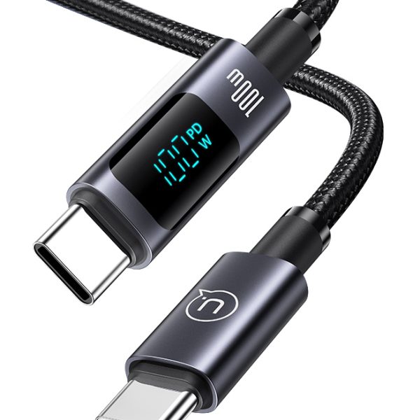 USAMS καλώδιο USB-C σε USB-C US-SJ671, 100W, 480Mbps, 1.2m, μαύρο