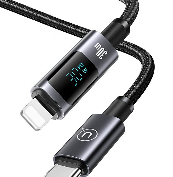 USAMS καλώδιο Lightning σε USB-C US-SJ672, 30W, 480Mbps, 1.2m, μαύρο