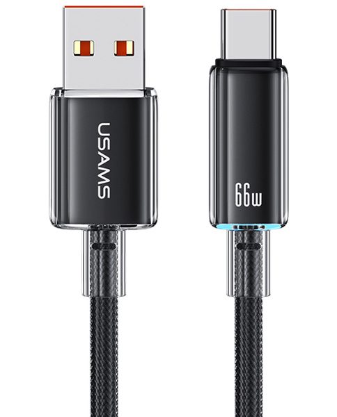 USAMS καλώδιο USB-C σε USB US-SJ658, 66W, 480Mbps, 1.2m, μαύρο