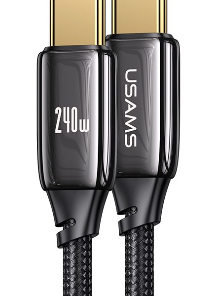 USAMS καλώδιο USB-C σε USB-C US-SJ580, 240W PD 3.1, 480Mbps, 1.2m, μαύρο
