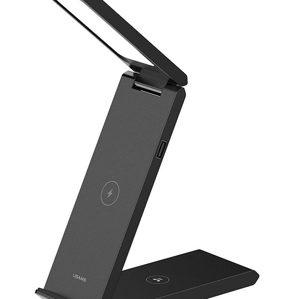 USAMS ασύρματος φορτιστής US-CD181 με φωτιστικό, 3 σε 1, 15W, μαύρος