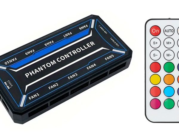 POWERTECH RGB fan controller PCF01-5C με ασύρματο χειριστήριο, 10 connectors
