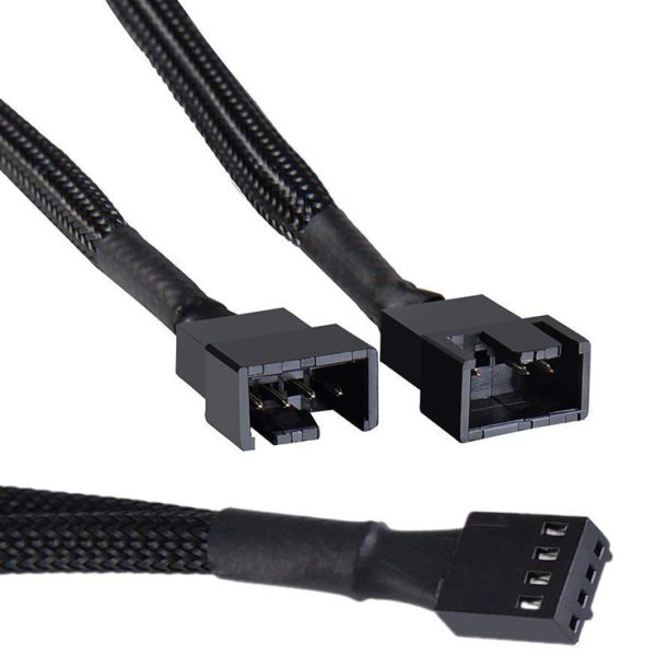 POWERTECH καλώδιο 4-pin pwm σε 2x 4-pin pwm CAB-W048, 0.15m, μαύρο