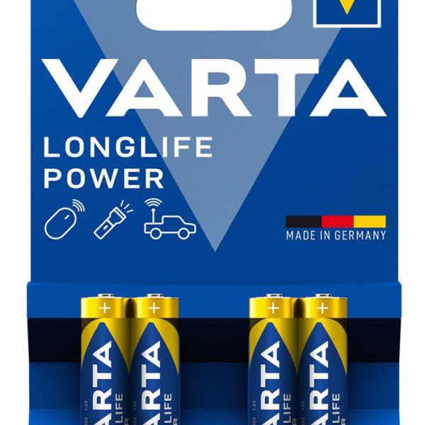 VARTA αλκαλικές μπαταρίες Longlife Power, AAA/LR03, 1.5V, 4τμχ