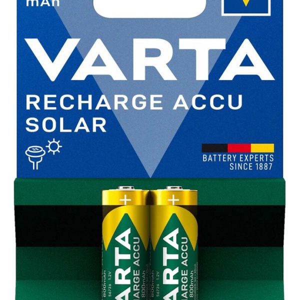 VARTA επαναφορτιζόμενες μπαταρίες λιθίου Solar, AA, 800mAh, 1.2V, 2τμχ