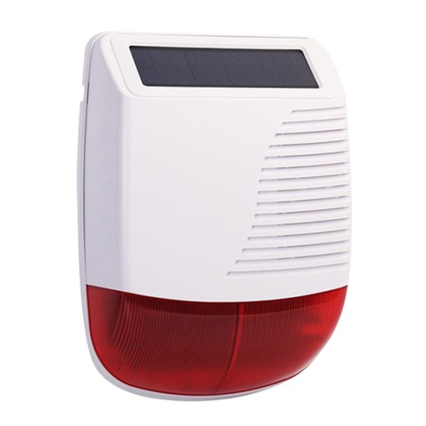 POWERTECH ηλιακή σειρήνα PT-1287, εξωτερικού χώρου, 120dB, κόκκινη