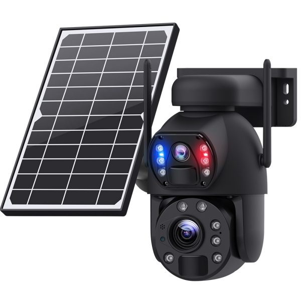 SECTEC smart ηλιακή κάμερα ST-5986M, 3MP dual lens, 20x zoom, 4G, SD, PTZ