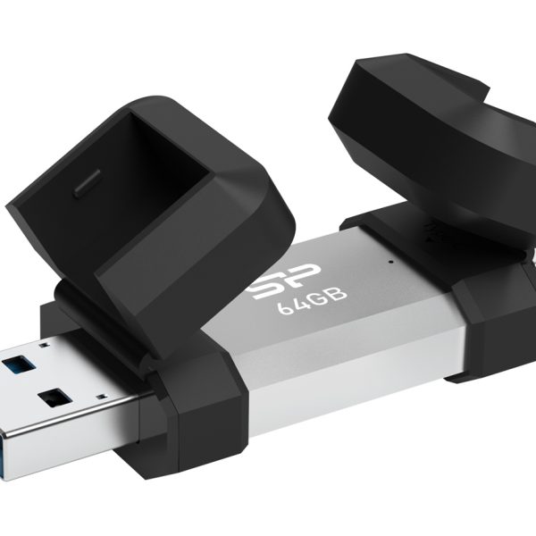SILICON POWER USB Flash Drive C51, USB/USB-C, 64GB, 120MBps, ασημί
