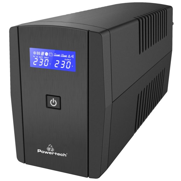 POWERTECH UPS Line Interactive PT-1295 με οθόνη, 850VA, 510W, 2x Schuko