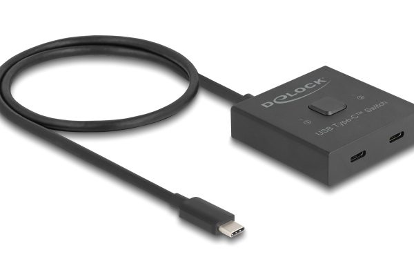 DELOCK USB-C switch 18911, 2 σε 1 bidirectional, 10Gbps, 8K, 100W, μαύρο