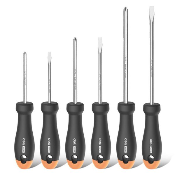 DELI σετ κατσαβίδια HT1006C, 3x ίσια & 3x σταυρωτά, μαγνητικά, 6τμχ