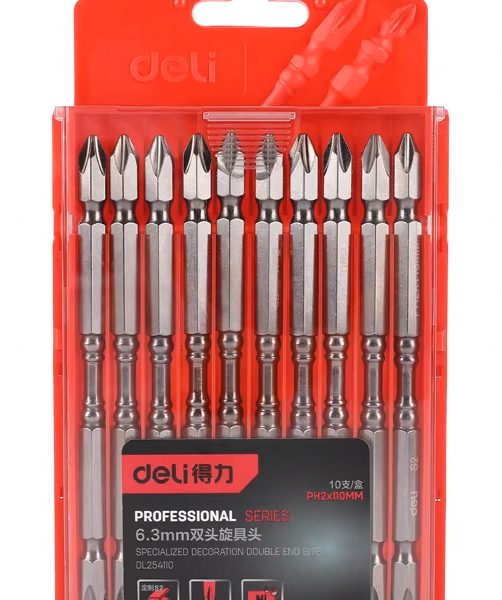 DELI μύτες κατσαβιδιού DL254110 για δράπανο, σταυρωτές, PH2x110mm, 10τμχ