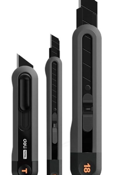 DELI σετ κοπίδια HT4003 με κλείδωμα & άμεσο άνοιγμα, 9/18/20mm, μαύρο, 3τμχ