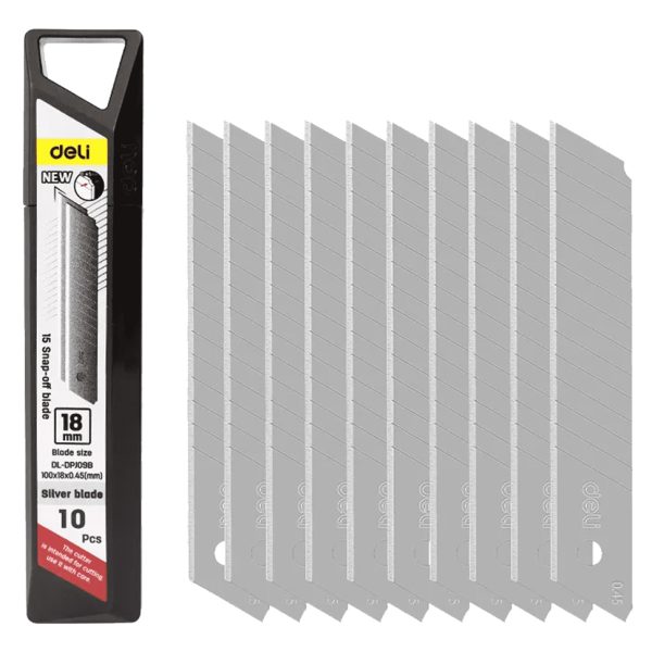 DELI ανταλλακτικές λεπίδες DL-DPJ09B για κοπίδι, 18mm, 10τμχ