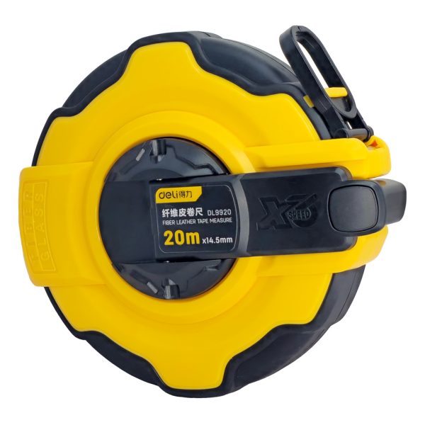 DELI μέτρο DL9920 με μηχανισμό αναδίπλωσης, fibreglass ταινία, 14.5mm x 20m