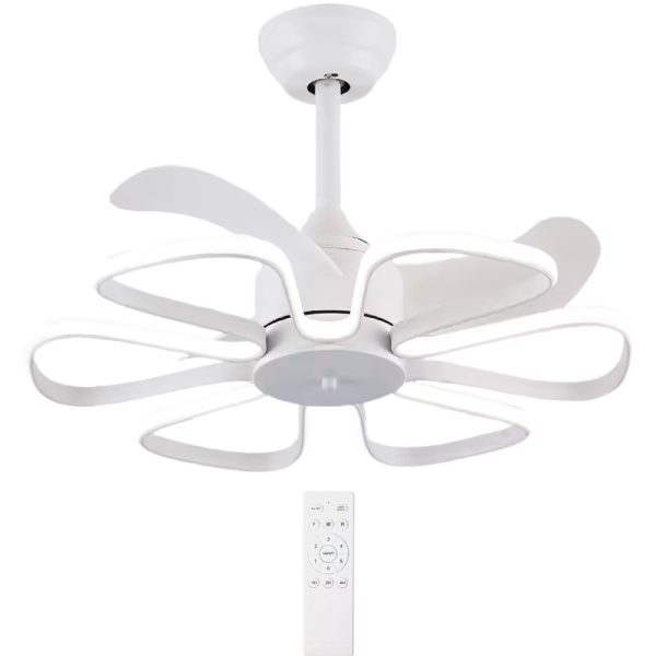 POWERTECH ανεμιστήρας οροφής HLL-0173 με LED φως, 96W, Φ55x35cm, λευκός