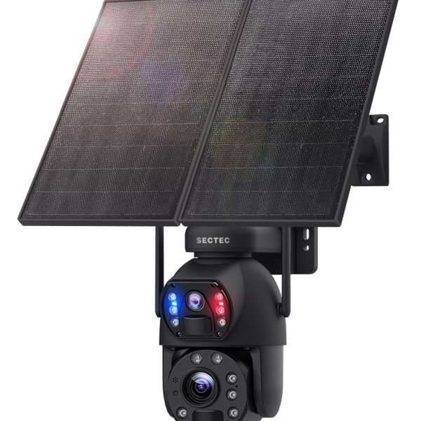 SECTEC smart ηλιακή κάμερα ST-598-6M-4G-20W-EU, 3MP dual lens, 20x zoom, 4G, SD, PTZ