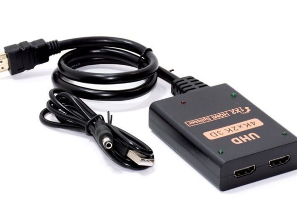 POWERTECH HDMI splitter CAB-H173, 1-in σε 2-out, 4K/30Hz, HDR/HDCP, μαύρο