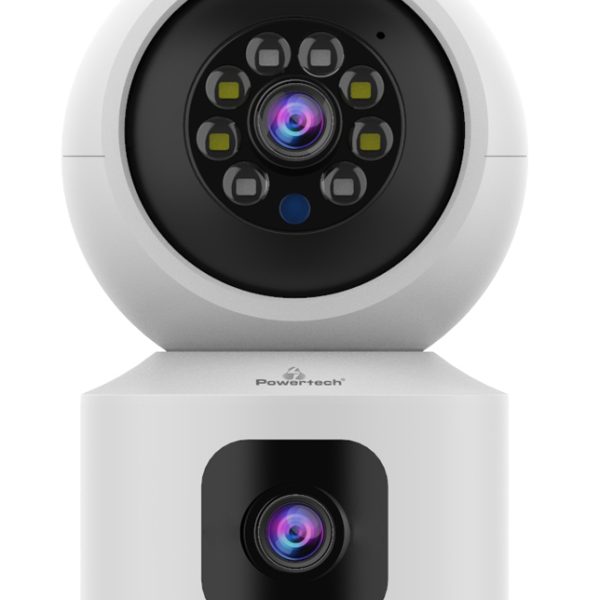 POWERTECH smart κάμερα PT-1338, 2MP, dual lens, WiFi, PTZ, SD