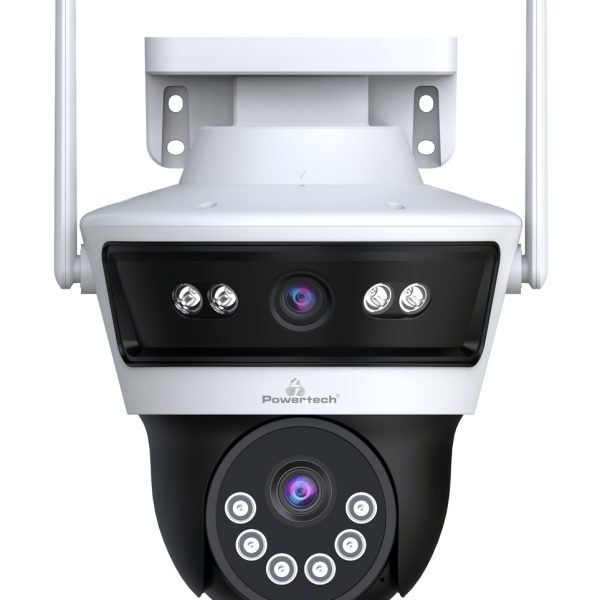 POWERTECH smart κάμερα PT-1340, 3MP, dual lens, WiFi, PTZ, SD, IP65