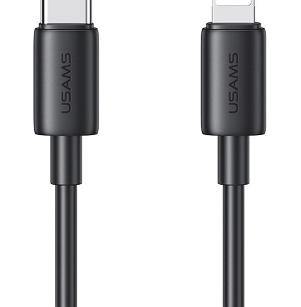 USAMS καλώδιο Lightning σε USB-C US-SJ712, 30W, 480Mbps, 1m, μαύρο