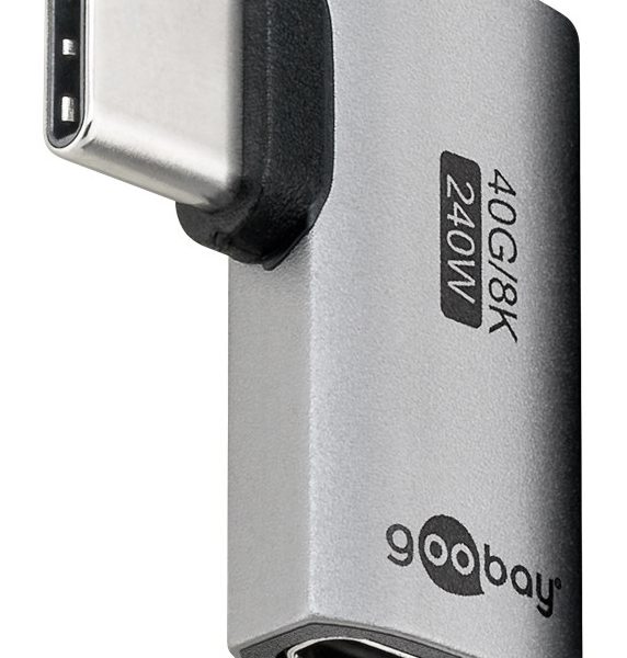GOOBAY αντάπτορας USB-C 74441, γωνιακός 90°, USB4, 240W, 40Gbps, 8K, γκρι