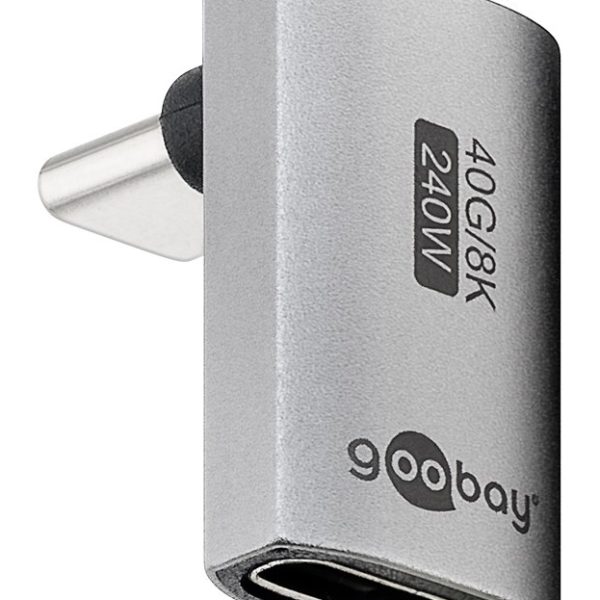 GOOBAY αντάπτορας USB-C 74442, γωνιακός 90°, USB4, 240W, 40Gbps, 8K, γκρι
