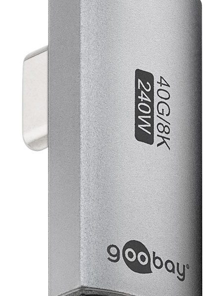 GOOBAY αντάπτορας USB-C 74443, γωνιακός 90°, USB4, 240W, 40Gbps, 8K, γκρι