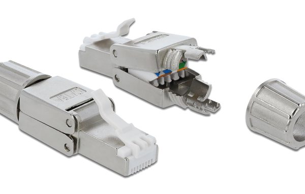 DELOCK βύσμα RJ45 CAT 6A STP 86477, tool-free, ασημί