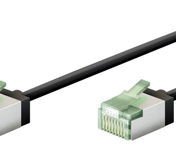 GOOBAY καλώδιο δικτύου 74355, CAT 8.1 U/FTP, ultra slim, copper, 40Gbps, 3m, μαύρο
