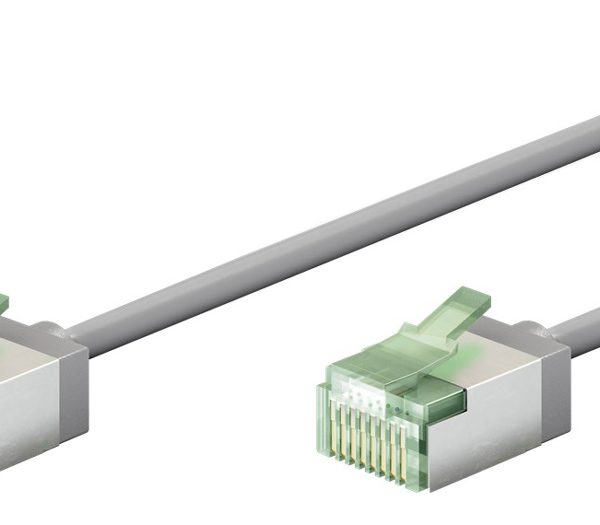 GOOBAY καλώδιο δικτύου 74348, CAT 8.1 U/FTP, ultra slim, copper, 40Gbps, 3m, γκρι