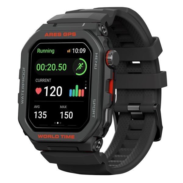 ZEBLAZE smartwatch Ares GPS, heart rate, 1.75" IPS, GPS, 3 ATM, μαύρο