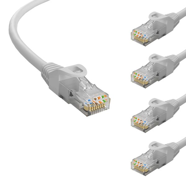 POWERTECH καλώδιο δικτύου CAB-N414-5, Cat 6 U/UTP, CCA, 250Hz, 0.5m, γκρι, 5τμχ