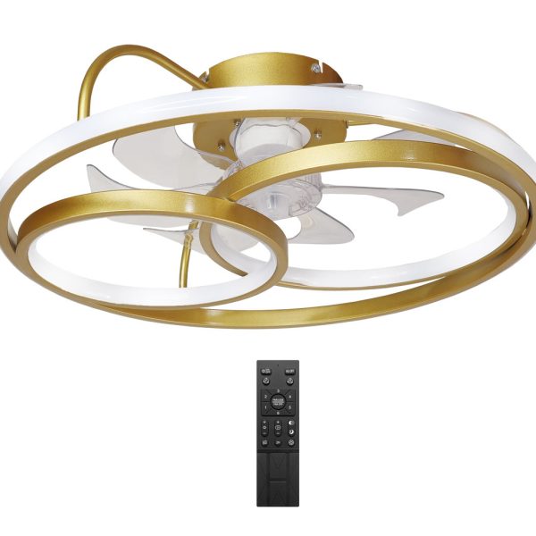 POWERTECH smart ανεμιστήρας οροφής HLL-0178 με LED φως, 50W, Φ50x21cm, χρυσός